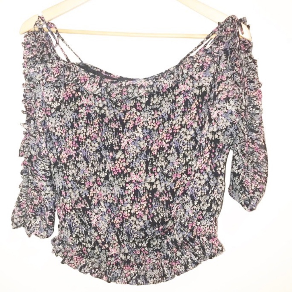 SugarLips Anastasia Floral Ruffle Top- XS NWOT - Picture 3 of 7